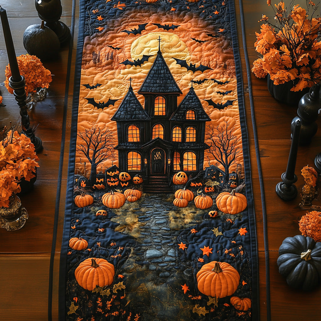 Shadow Porch Quilted Table Runner Halloween Runner Table Halloween Dining Room Decor