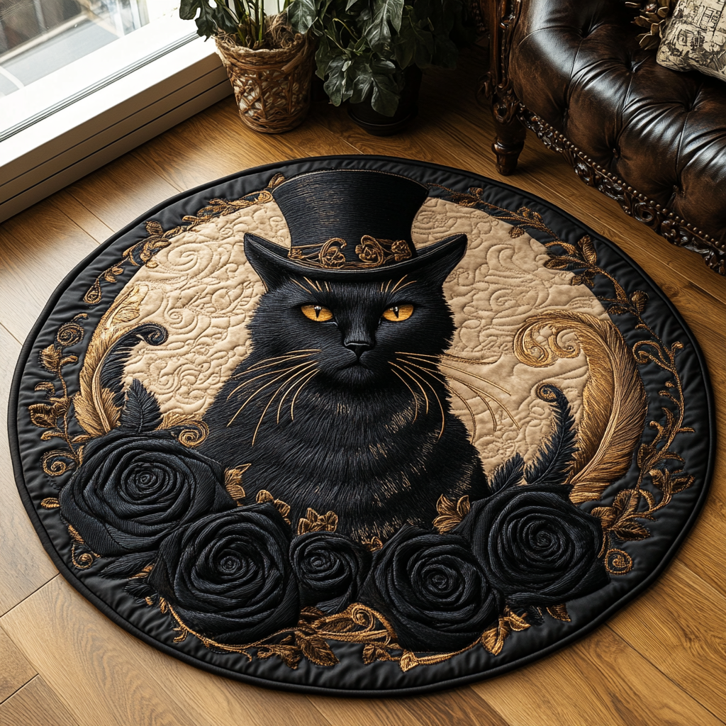 Shadow Quilted Round Mat Front Door Entryway Ideas Xmas Presents For Cat Lovers