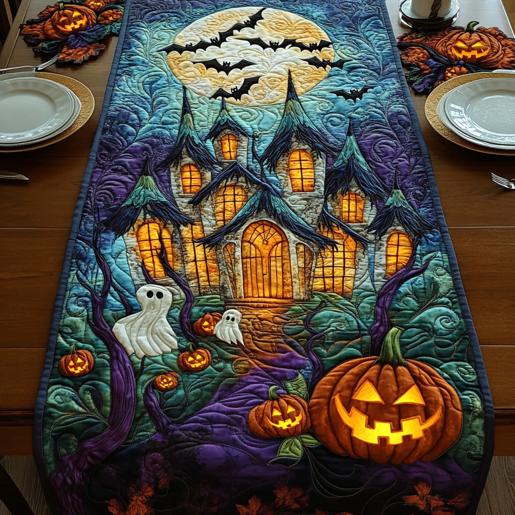 Shadow Specters Quilted Table Runner Fall Table Runner Fall Halloween Table Decor