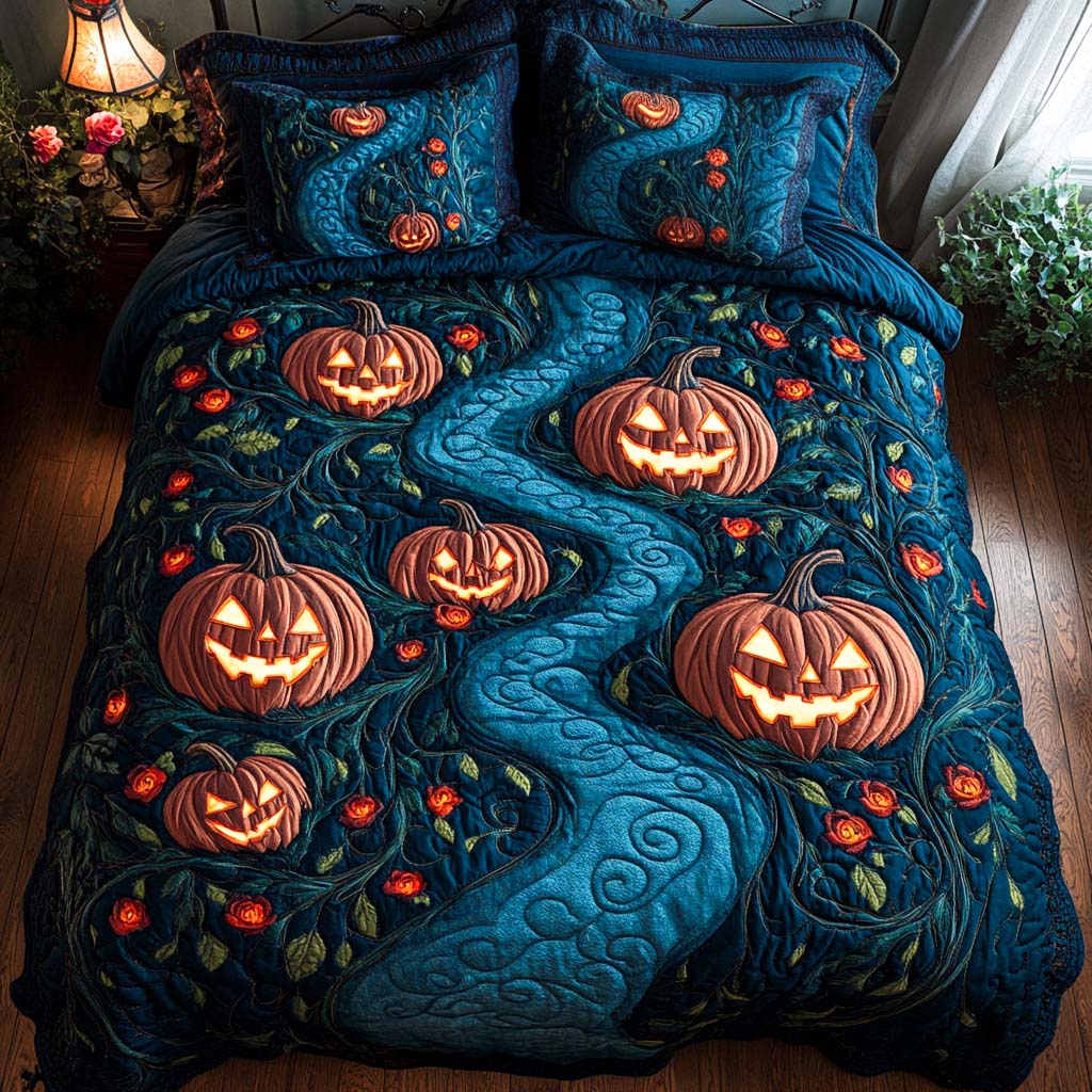 Shadow Spells Quilted Bedding Set Best Bed Sheet Set Spooky Gifts For Her