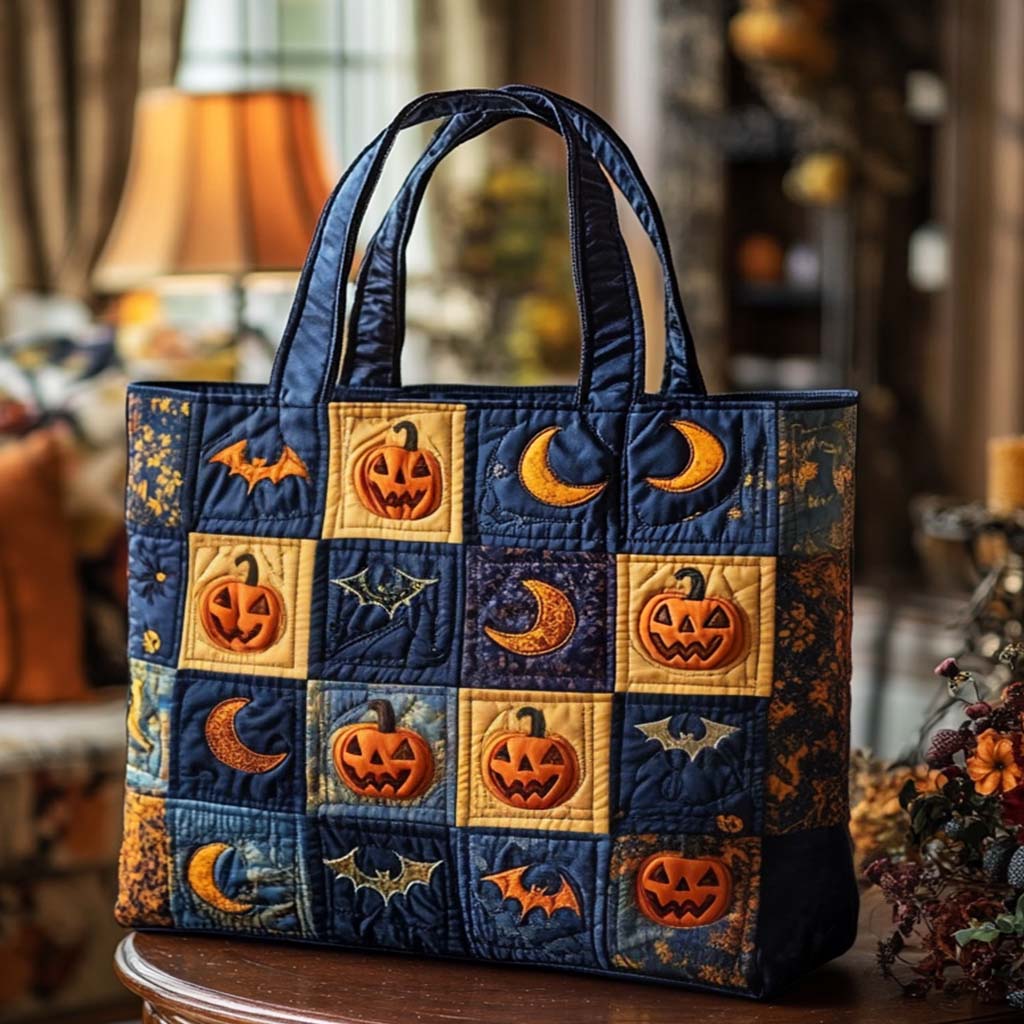 Shadow Whispers Quilted Tote Bag Halloween Gifts For Her