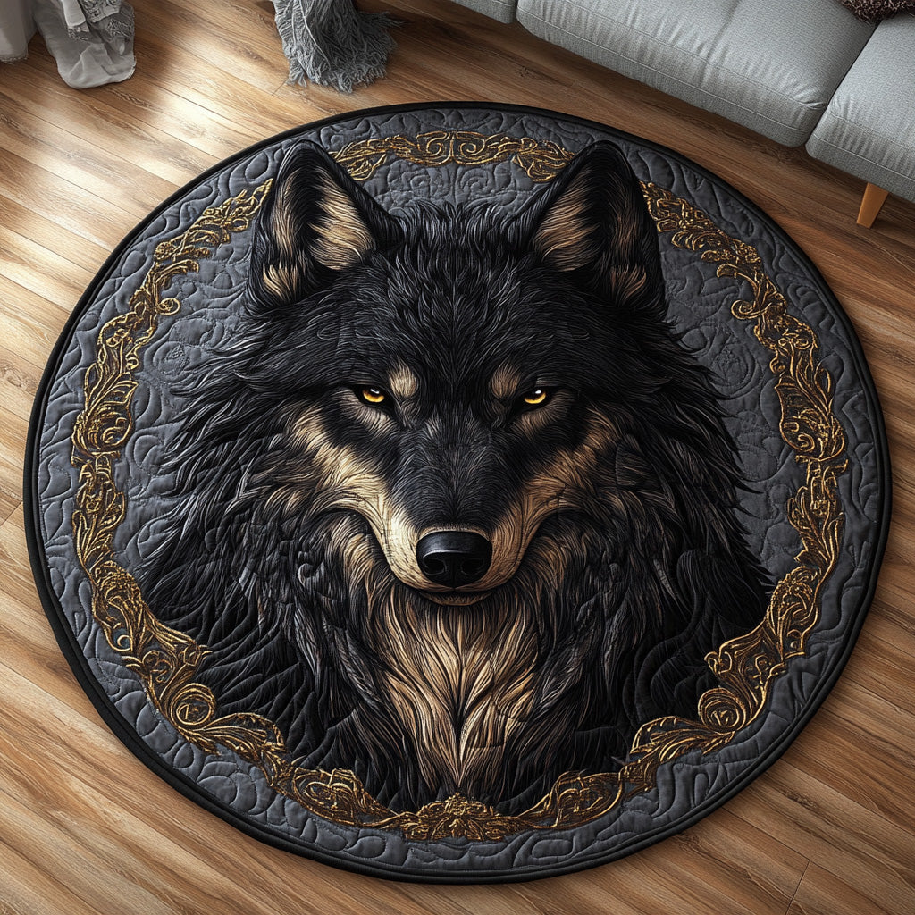 Shadow Wolf Quilted Round Mat Home Entrance Decor Ideas Grandma And Grandpa Ornaments