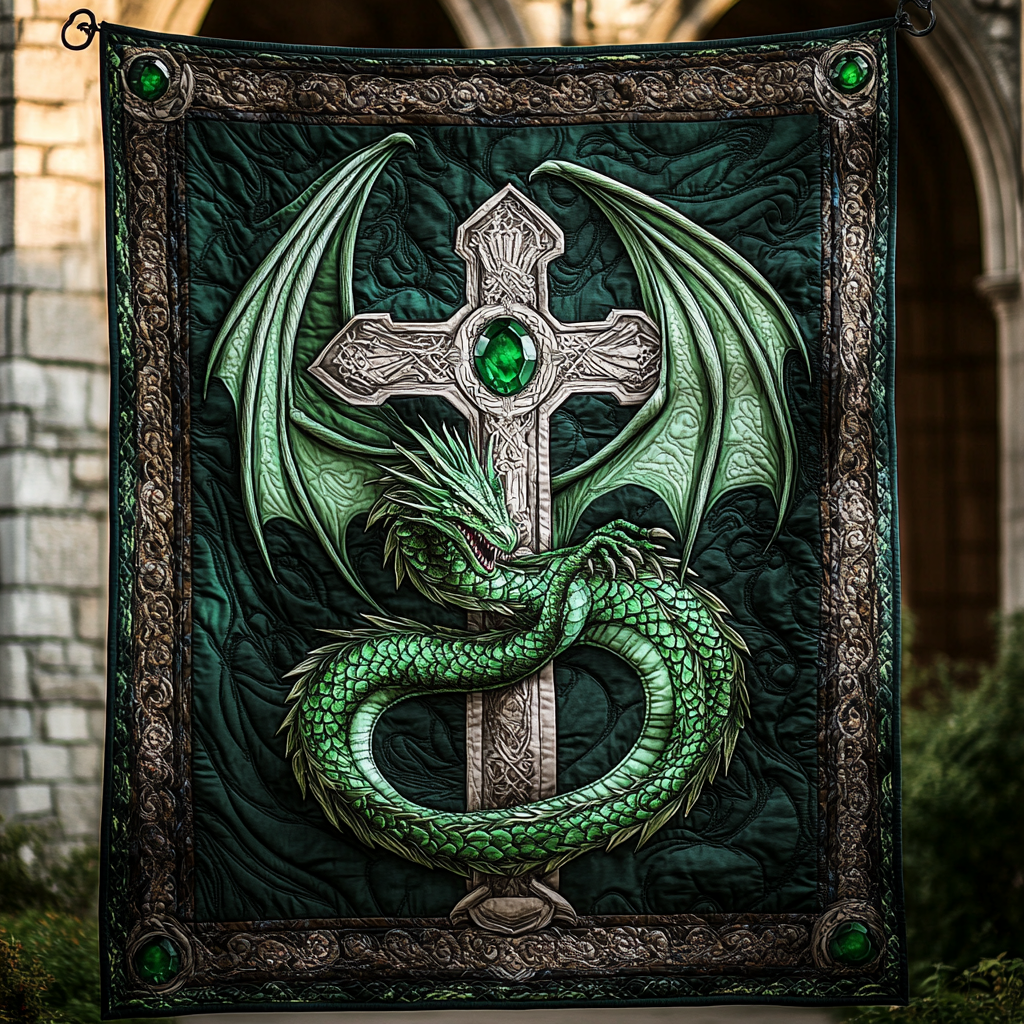 Shadowclaw Quilted Blanket Gift For Dragon Lover