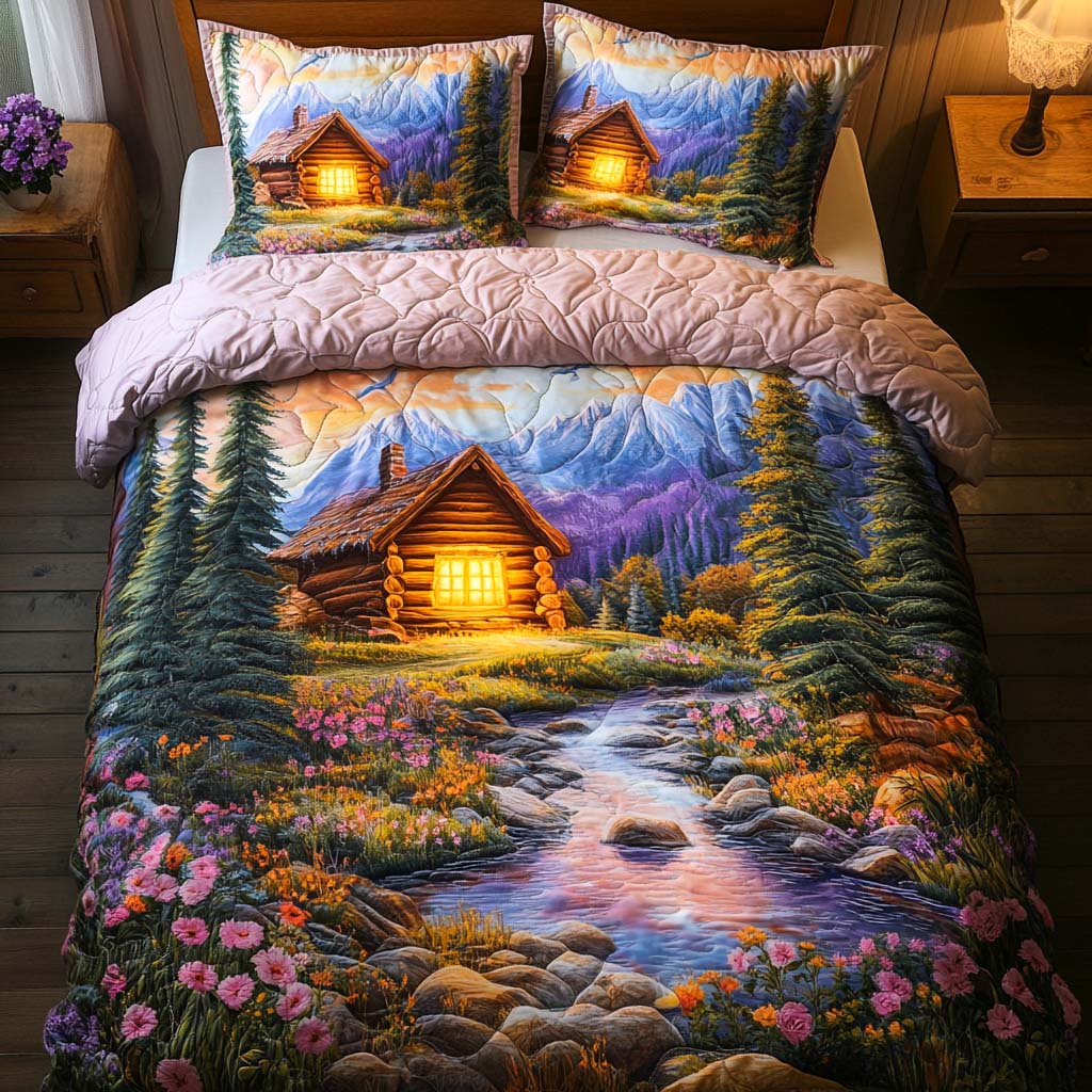 Shadowed Pines Quilted Bedding Set Unique Bed Sheet Set Secret Santa Gifts