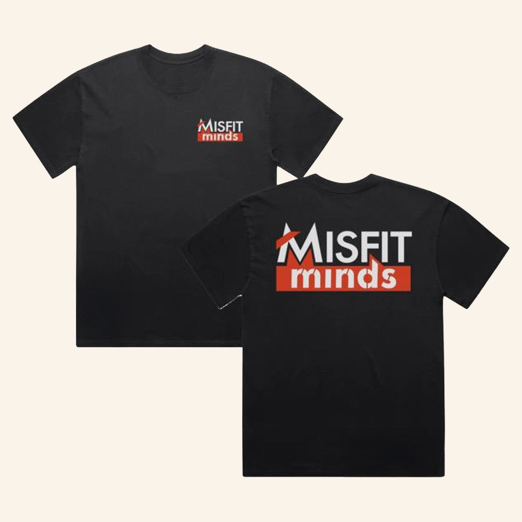 Shaggers Merch Misfit Minds T-Shirt Black Gift Ideas For Husband