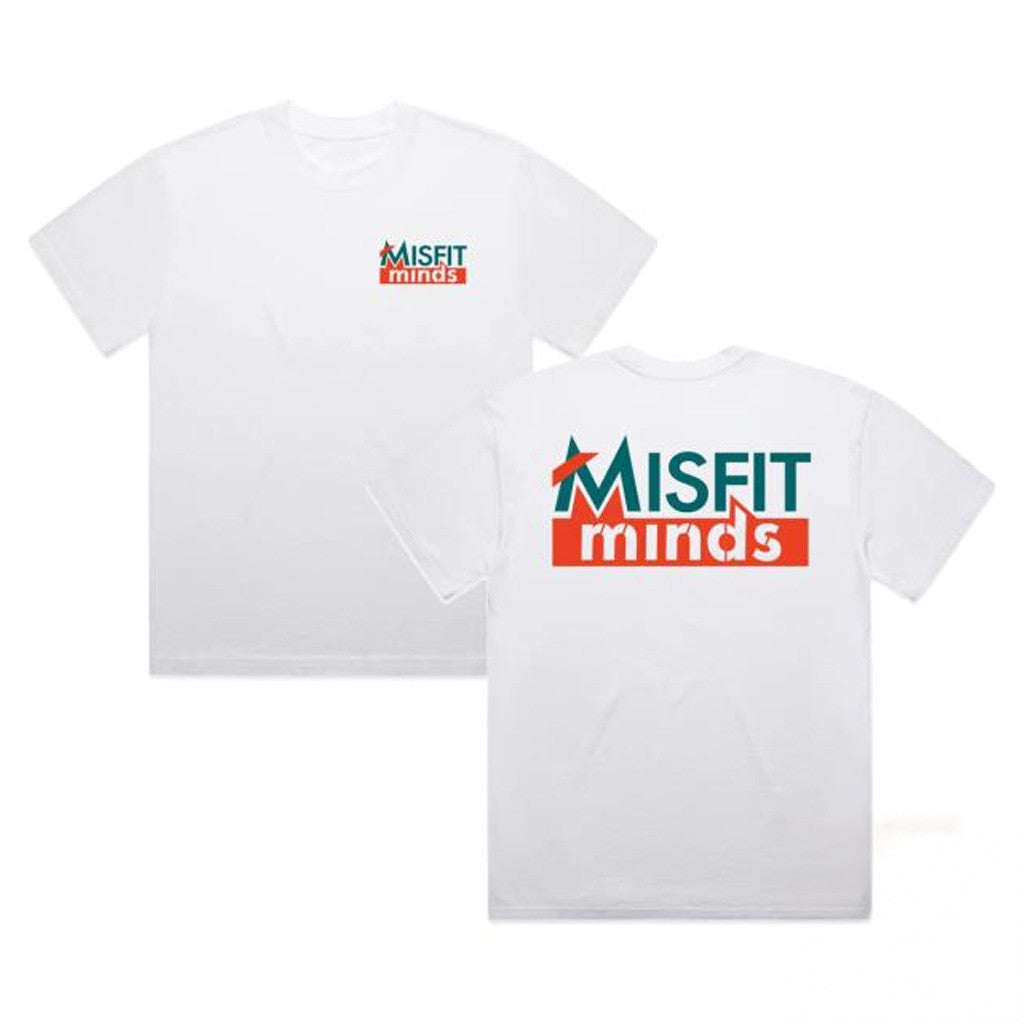 Shaggers Merch Misfit Minds T-Shirt White Gift Ideas For Him