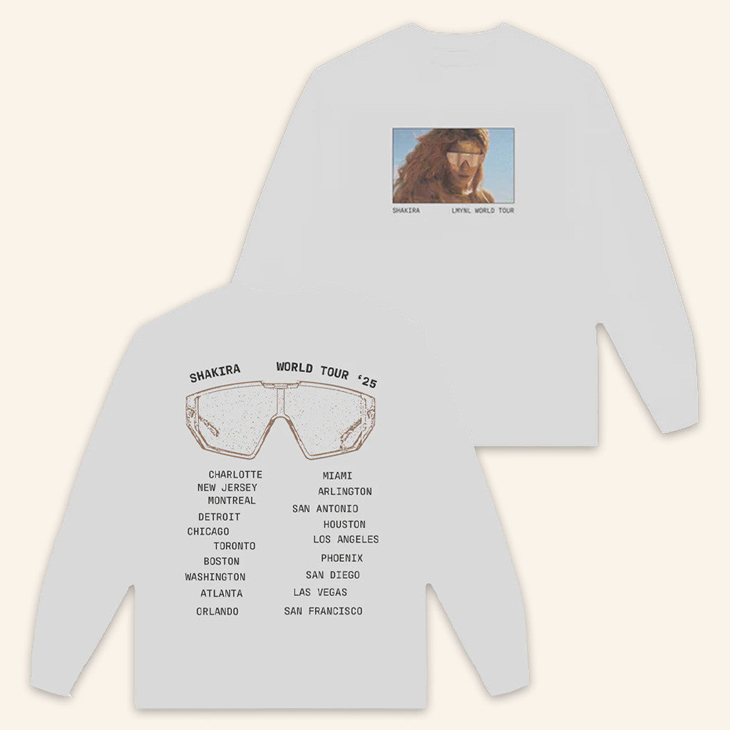 Shakira Merch Lmynl World Tour Sunglasses Long Sleeve T-Shirt Fans Gifts Shakira Merch Lmynl World Tour Sunglasses Long Sleeve T-Shirt Fans Gifts