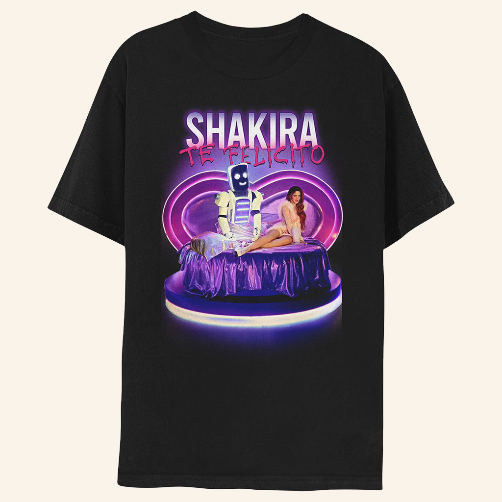 Shakira Merch Te Felicito Black T-Shirt Gift Ideas For Music Lovers
