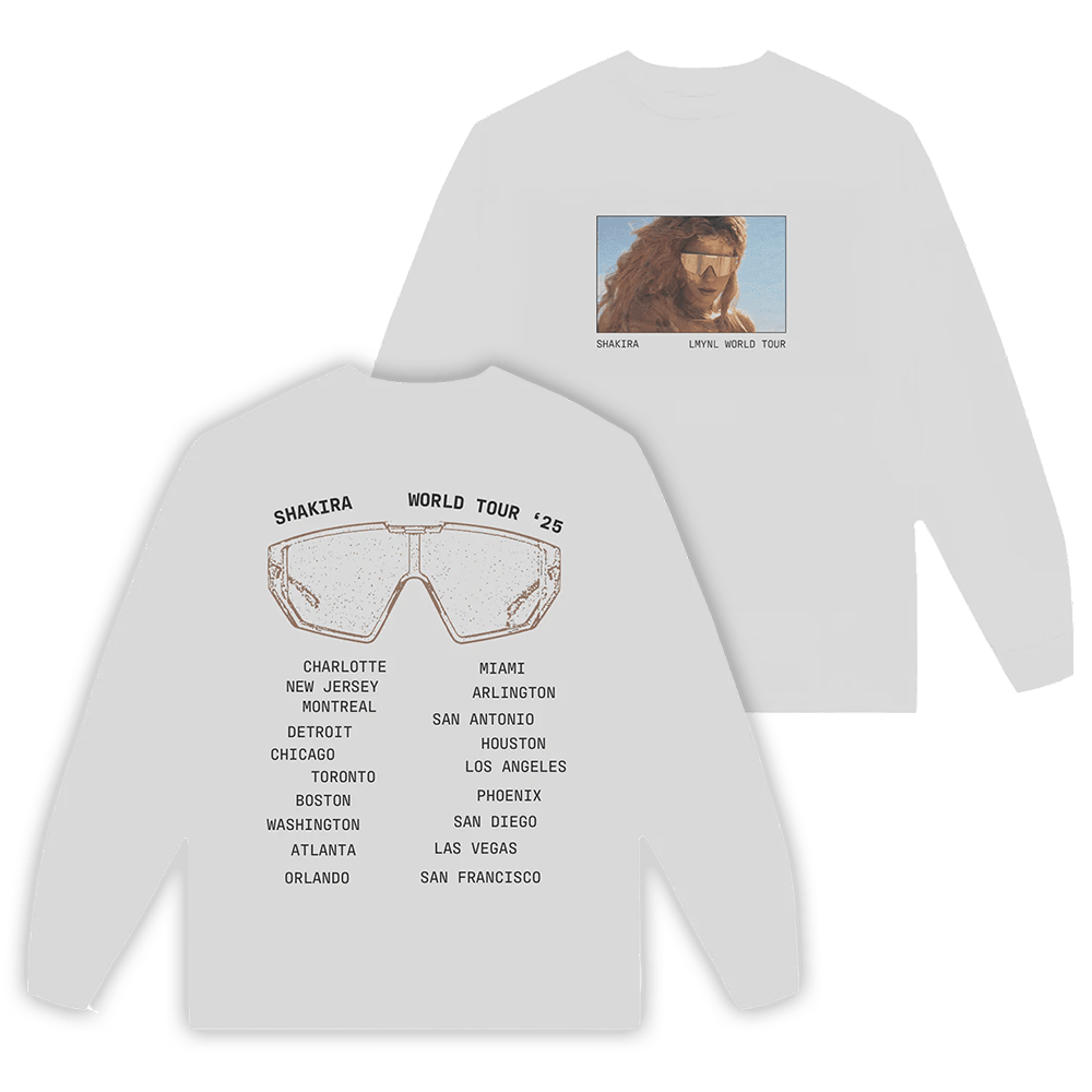 Shakira Tour Merch 2025 Long Sleeve Shirt LMYNL World Tour Sunglasses Concert Fan Clothing