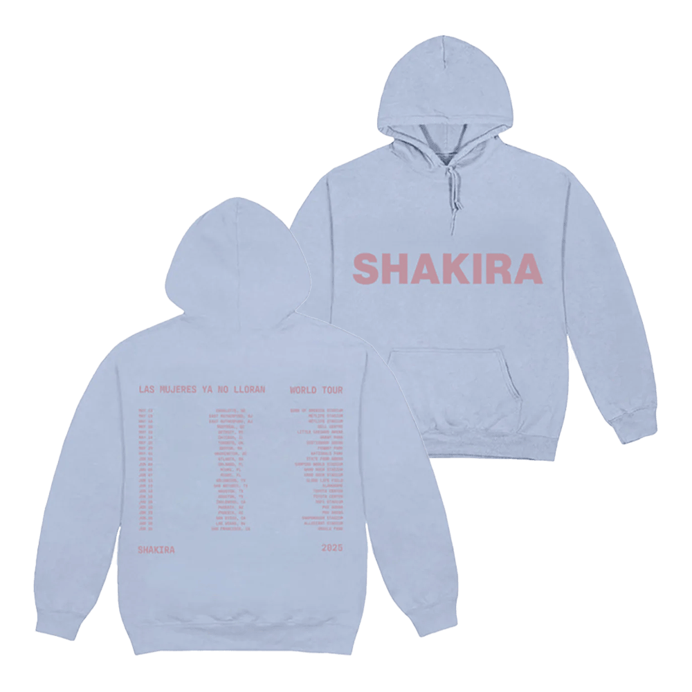 Shakira World Tour Merch 2025 Blue Hoodie Wolf Las Mujeres Ya No Lloran LMYNL Concert