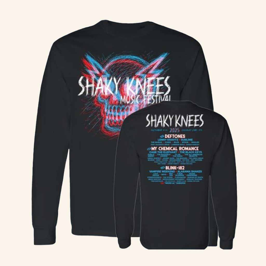Shaky Knees Festival Merch 2025 Shockwave Long Sleeve Shirts Gifts For Music Fans Shaky Knees Festival Merch 2025 Shockwave Long Sleeve Shirts Gifts For Music Fans