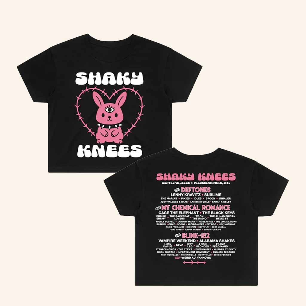 Shaky Knees Festival Merch Women's Bunny Lineup Crop T-Shirt Presents For Music Lovers Shaky Knees Festival Merch Women's Bunny Lineup Crop T-Shirt Presents For Music Lovers