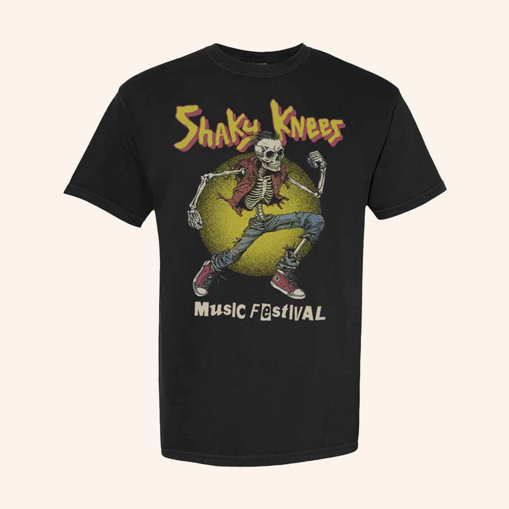 Shaky Knees Merch Skeleton Punk T-Shirt Christmas Gift Ideas For Dad Shaky Knees Merch Skeleton Punk T-Shirt Christmas Gift Ideas For Dad