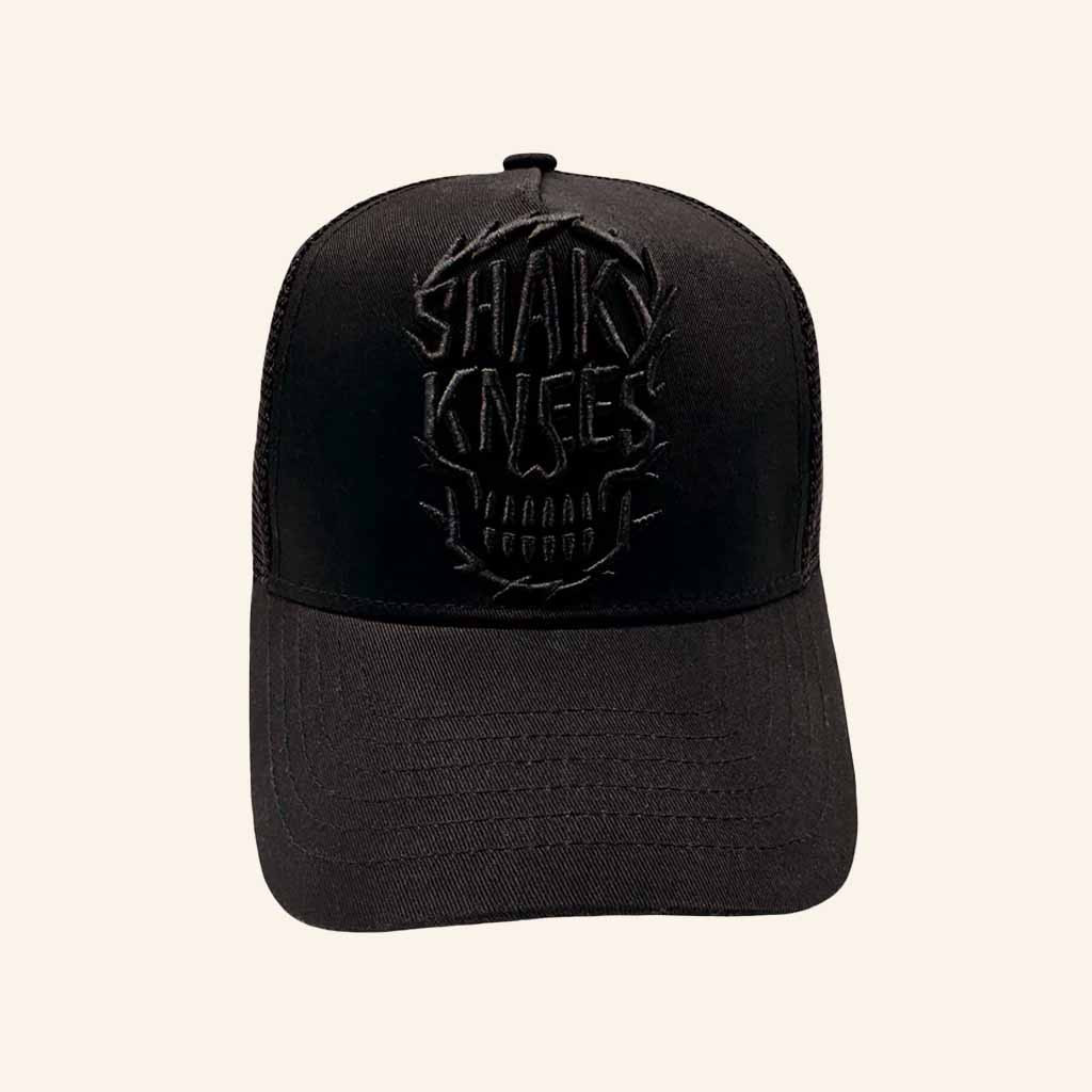 Shaky Knees Merch Skull Embroidered Trucker Hat Christmas Gift Ideas For Him Shaky Knees Merch Skull Embroidered Trucker Hat Christmas Gift Ideas For Him