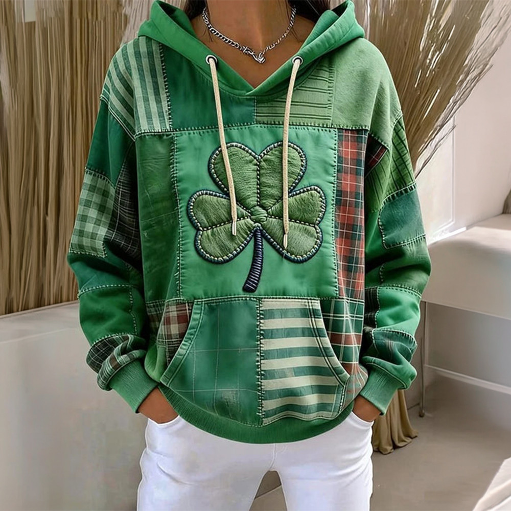 Shamrock Day Vintage Hoodie St Patrick's Day 2026 Hooded Sweatshirt Gift Idea