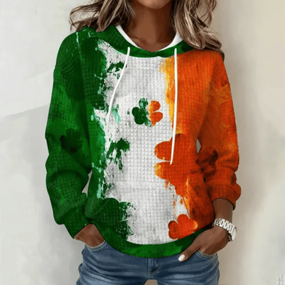 Shamrock Design St Patrick's Day Hoodie St Paddys Day Hooded Sweatshirt Gift Idea