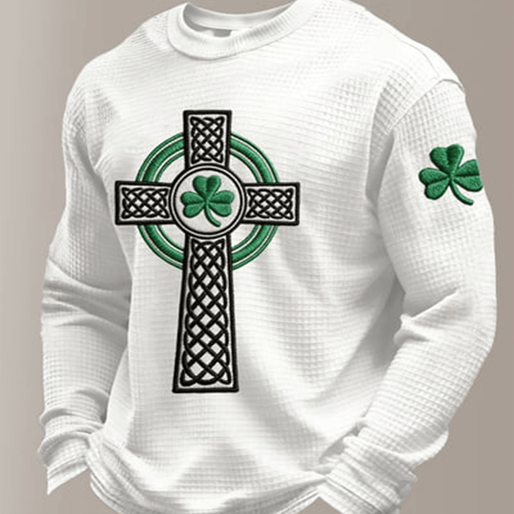 Shamrock Design St Patrick's Day Long Sleeve Shirt St Patrick's Day Outfit Gift For Him
