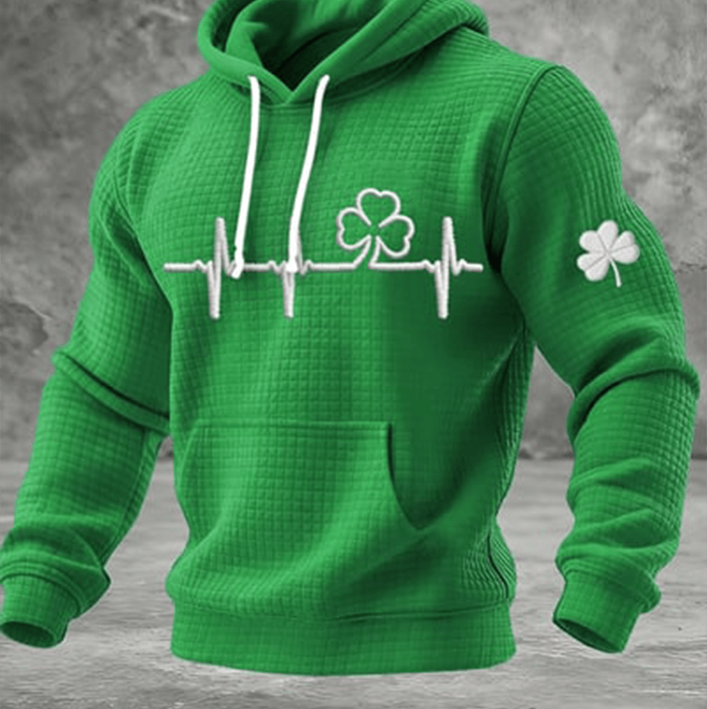 Shamrock Heartbeat Shamrock Hoodie St Patrick's Day Apparel Unique Gift For Boy