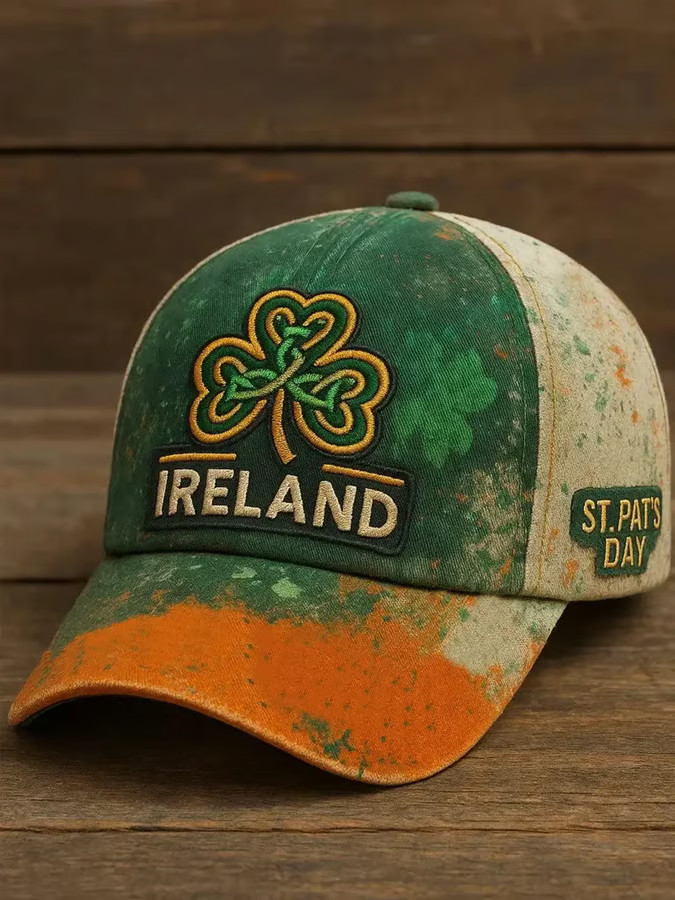 Shamrock Ireland Saint Patrick's Day Hat Embroidered Holiday Cap Good St Patrick's Day Gifts