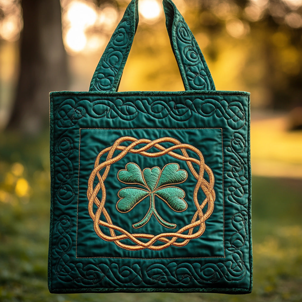 Shamrock Knot Flow Quilted Tote Bag Christmas Gifts For Mom 2025