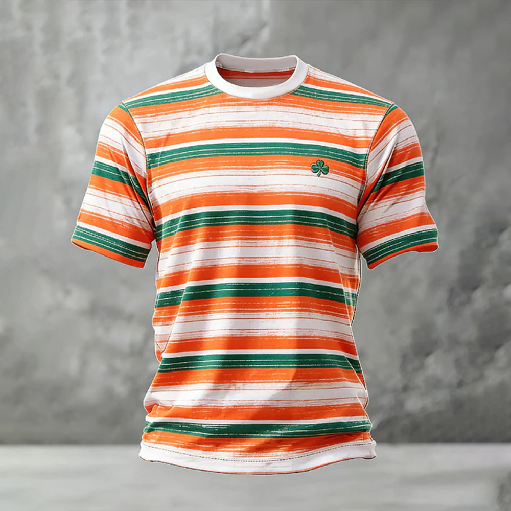 Shamrock Logo Tricolor T-Shirt St Paddy's Day Clothes Best Gift For St Patricks