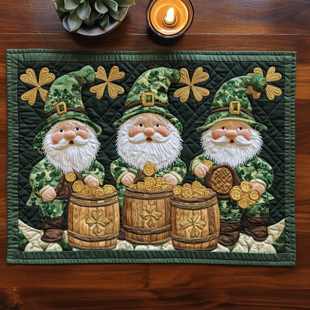 Shamrock Pride Quilted Place Mat Dining Table Decor Great St Patrick's Day Gift Ideas