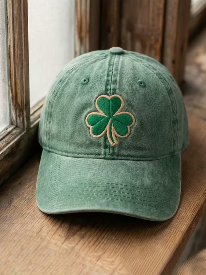 Shamrock Saint Patrick's Day Hat Embroidered Holiday Hat St Patricks Day Gift For Brother