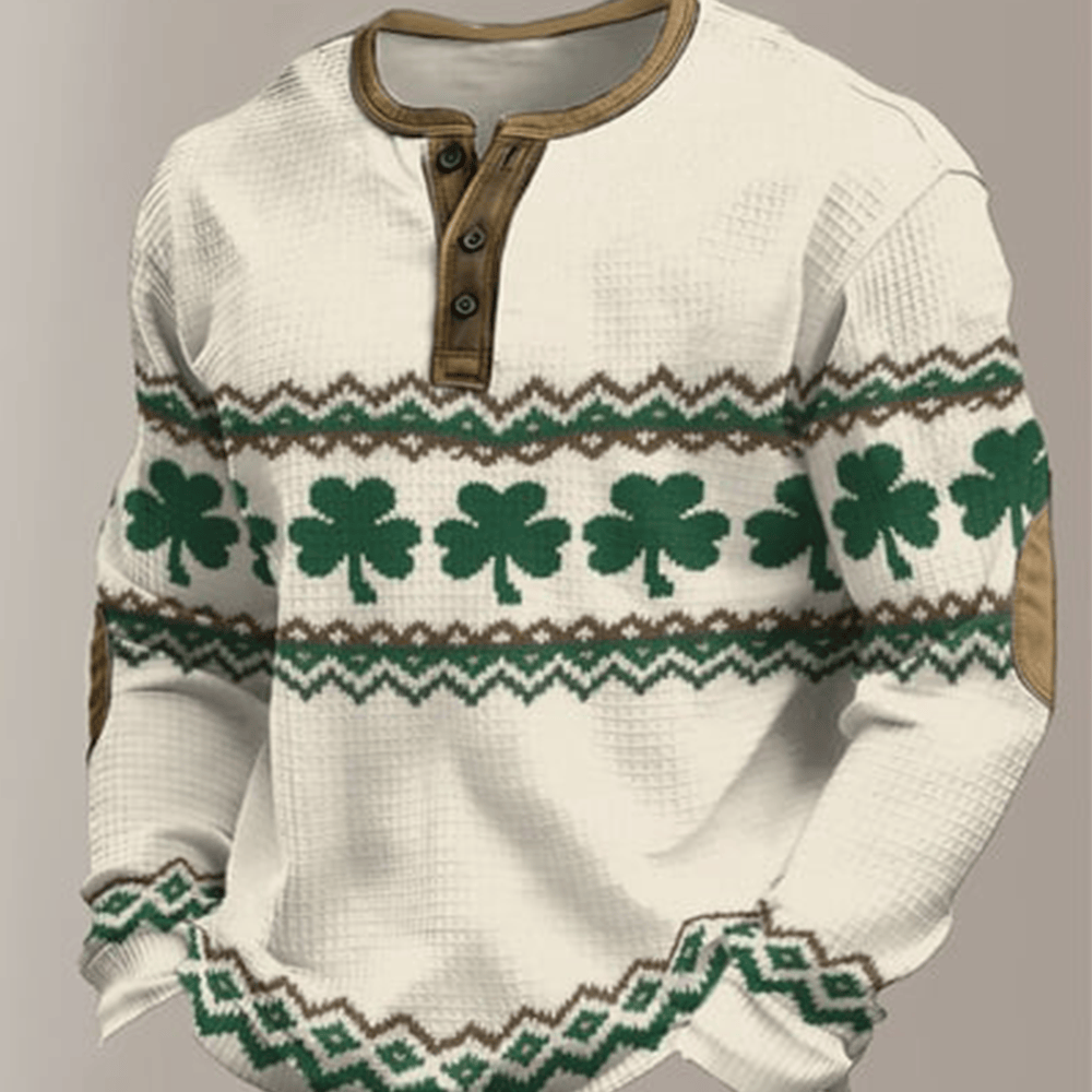 Shamrock St Paddys Day Vintage Button Long Sleeve Shirt Saint Patrick's Day Outfits Gift For Dad
