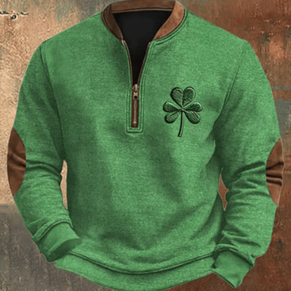 Shamrock St Patty's Day Quarter Zip Sweatshirt St Patrick's Day Apparel Shamrock Day Gift