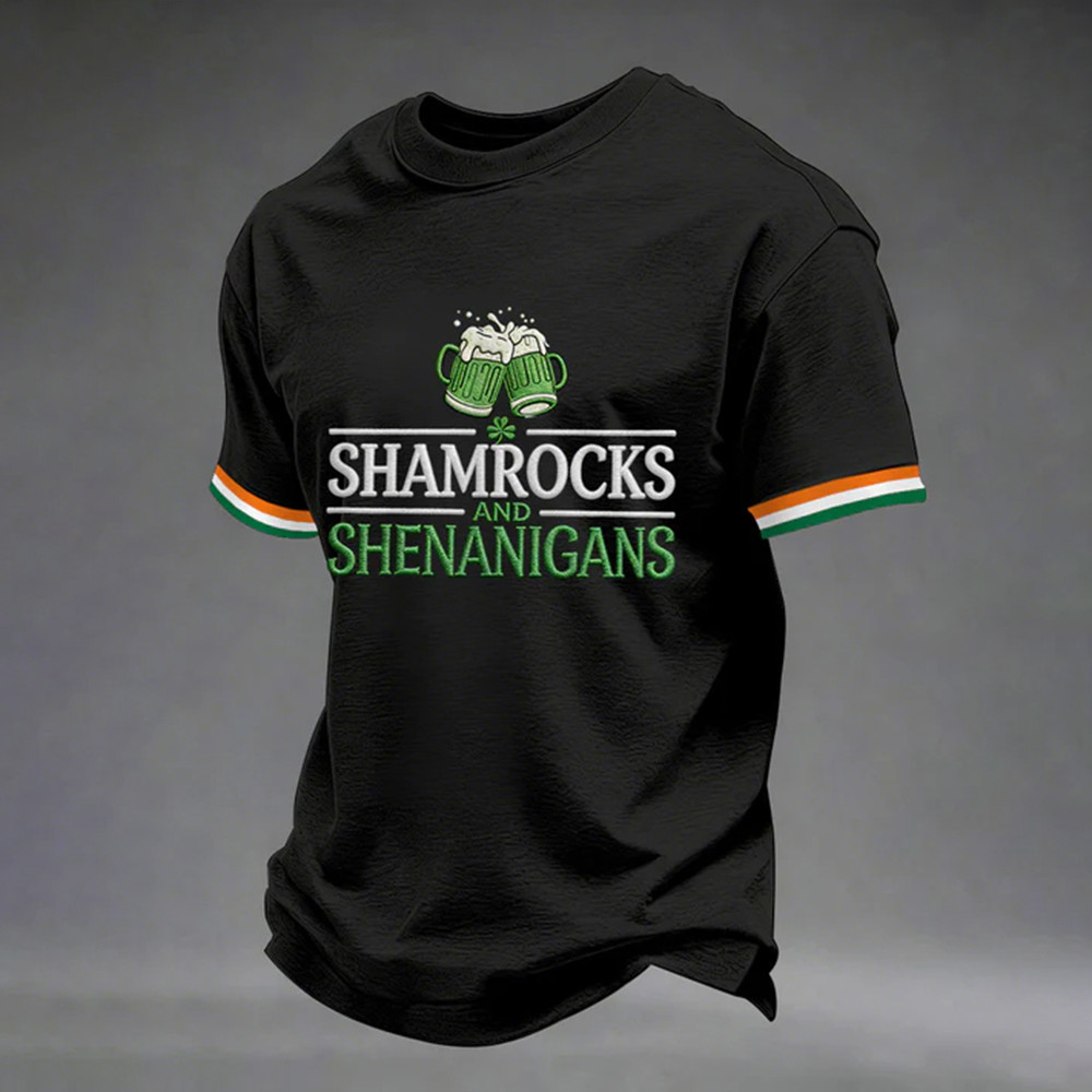 Shamrocks And Shenanigans T-Shirt St Paddy's Day 2026 Clothes Gift For Boyfriend