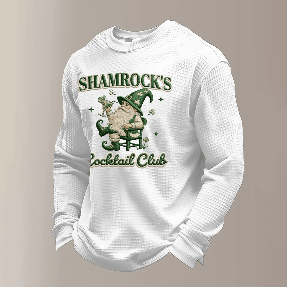Shamrock's Cocktail Club Long Sleeve Shirt St Patrick's Day Apparel Gift Idea For Husband