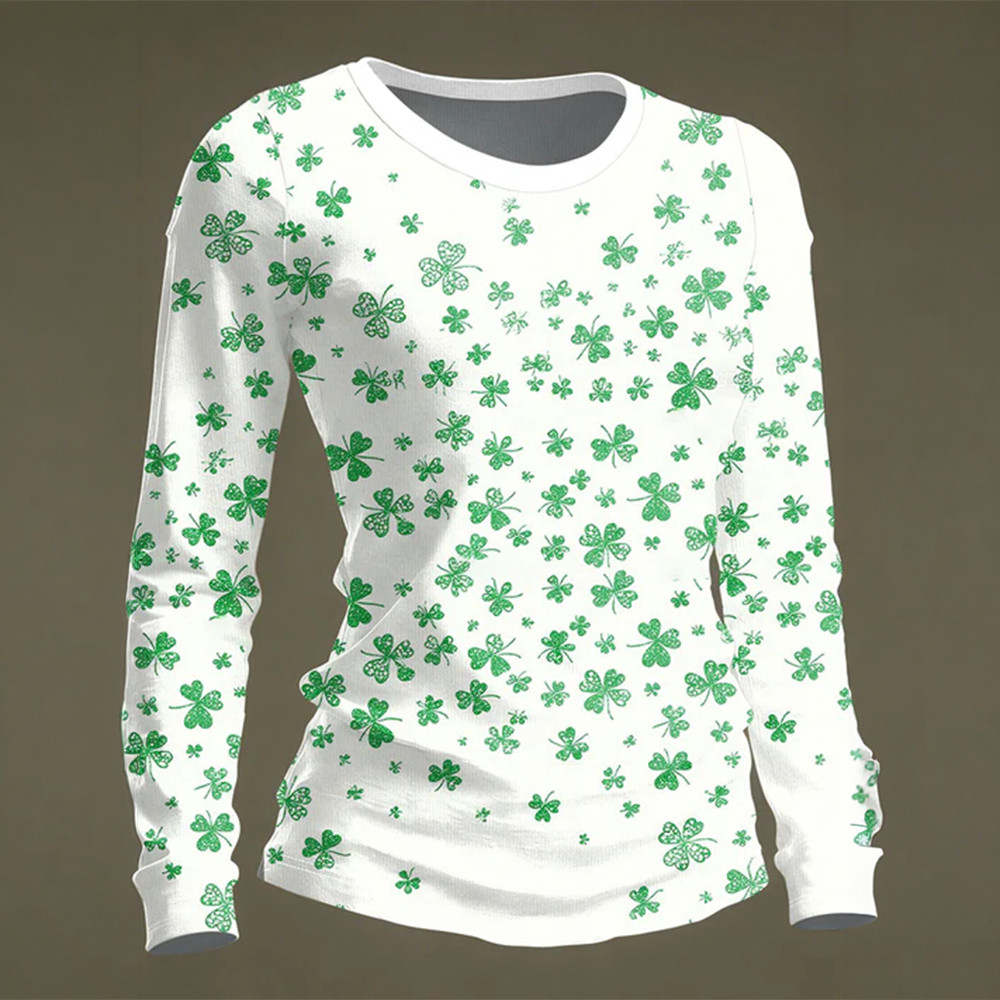 Shamrocks Graphic Long Sleeve Shirt St Paddy's Day Apparel Best Present For St Patricks