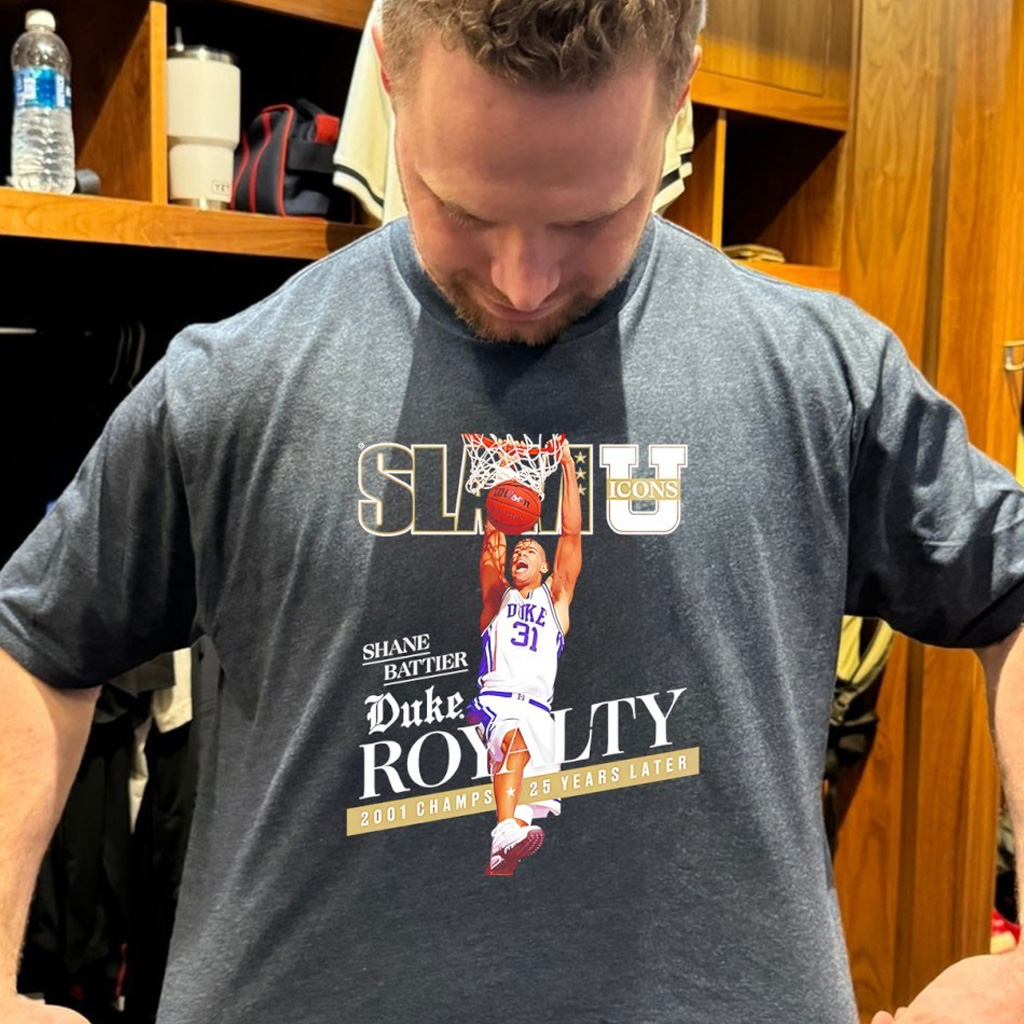 Shane Battier Duke Royalty 2001 Champs 25 Years Later Slam Cover Shirt Gifts For Basketball Fan