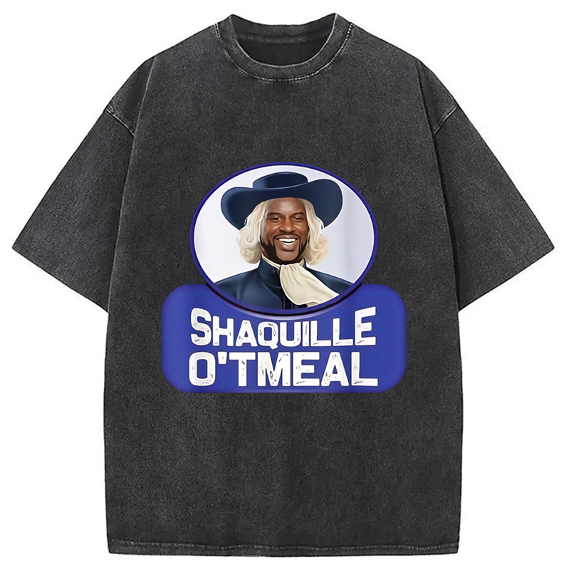 Shaquillee Oatmeal Funny Meme Washed T-Shirt Unisex Streetwear Graphic Style Gifts For Brother Shaquillee Oatmeal Funny Meme Washed T-Shirt Unisex Streetwear Graphic Style Gifts For Brother