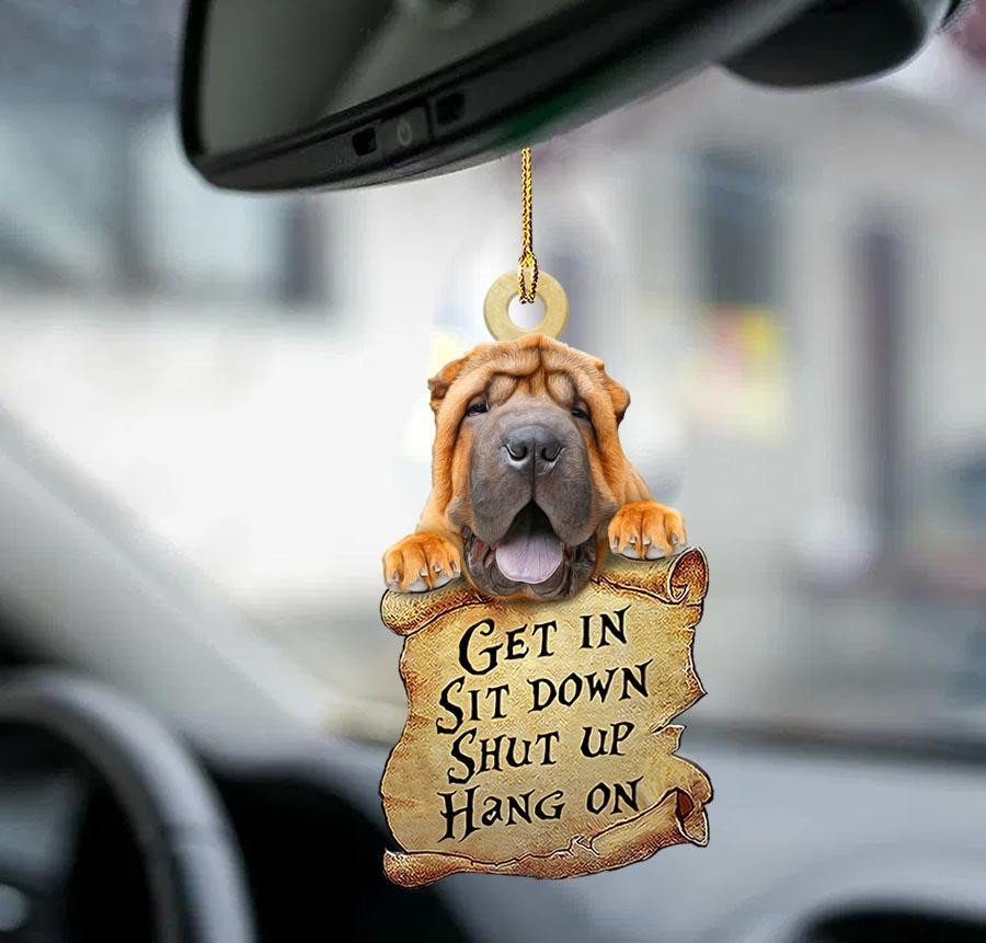Shar pei get in two sided ornament dog interior ornaments for cars