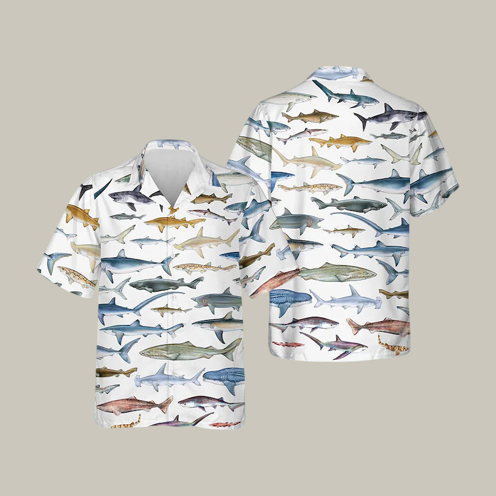 Shark Hawaiian Shirt Tropical Beach Aloha Shirt Unique Gift For Shark Lovers