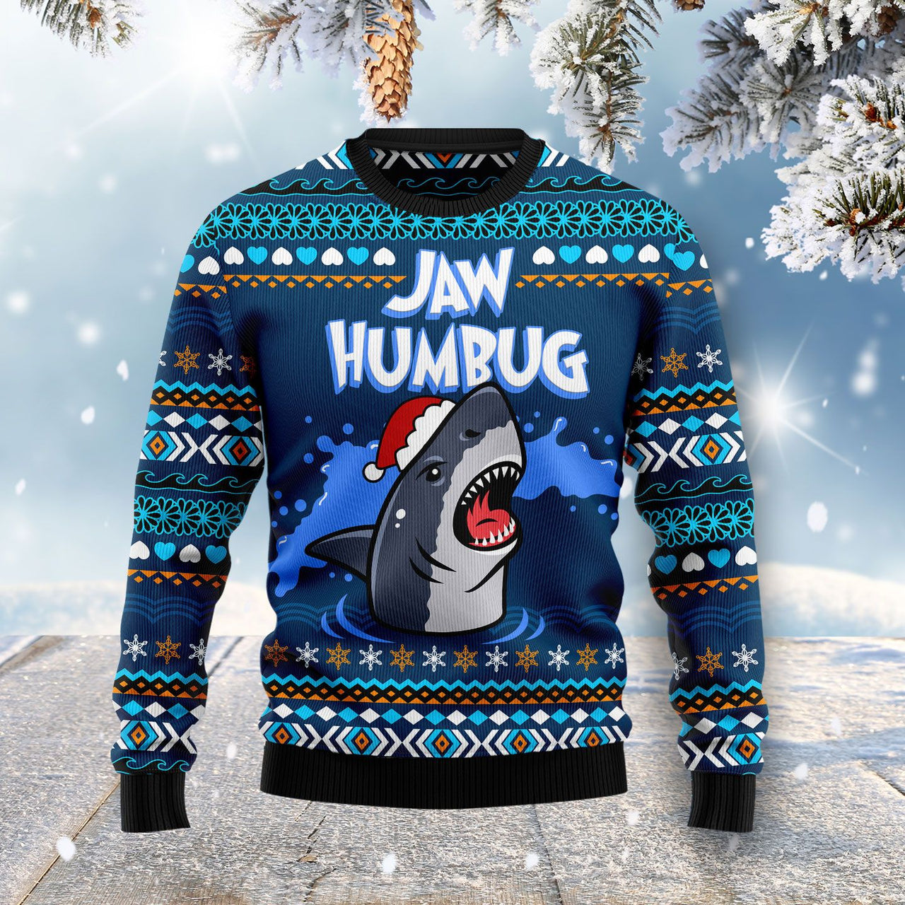 Shark Jaw Humbug Ugly Christmas Sweater Funny Animal Jumpers Xmas Gift For Shark Lovers