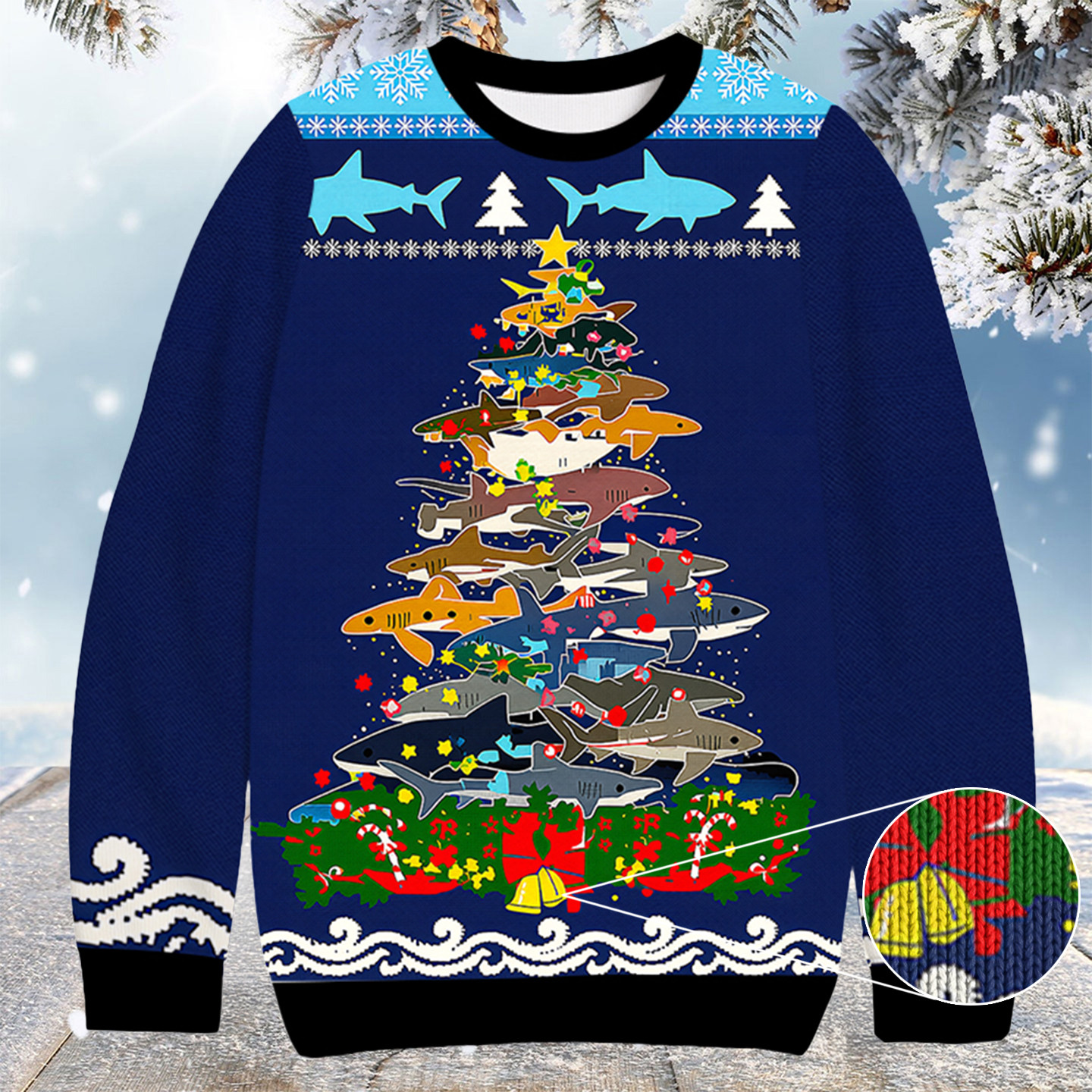 Shark Ocean Theme Christmas Ugly Sweater Christmas Gift Ideas For Siblings