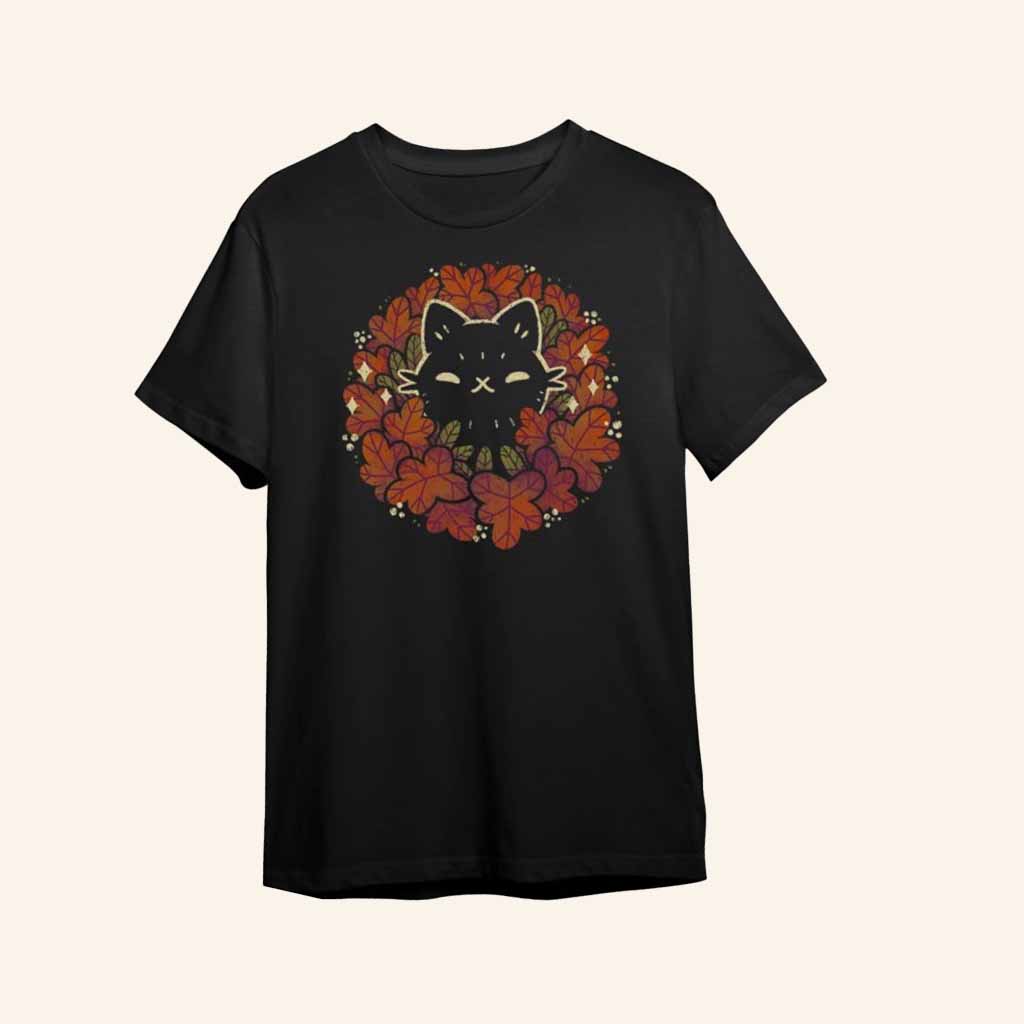 Shark Robot Merch Cute Black Cat In Autumn Shirt Halloween Gift For Girlfriend Shark Robot Merch Cute Black Cat In Autumn Shirt Halloween Gift For Girlfriend