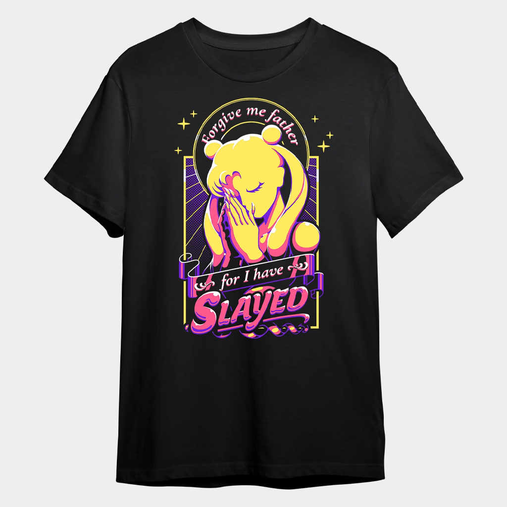 Shark Robot Merch Forgive Me Father For I Have Slayed Shirt Gift Ideas For Sister