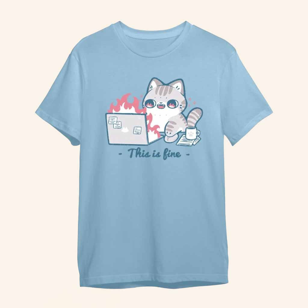 Shark Robot Merch This Is Fine Cat Christmas Gift Ideas For Cat Lovers