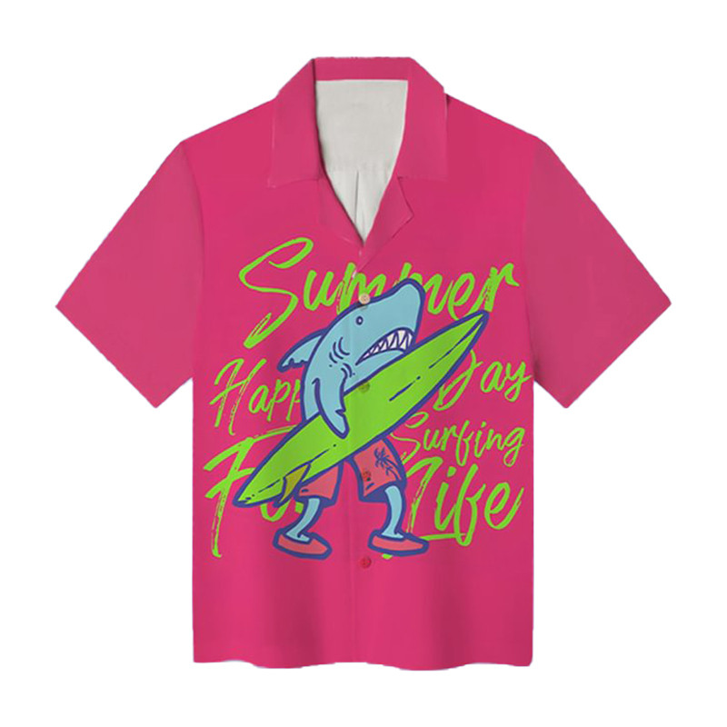 Shark Surfing Hawaiian Shirt Animal Themed Classic Style Shirt Gifts For Shark Lover