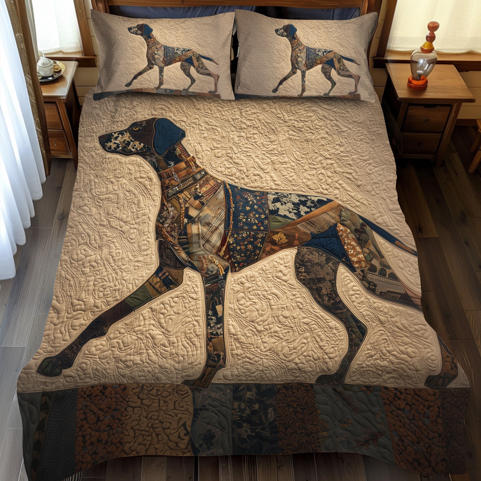 Sharp Scout Quilted Bedding Set Best Bed Sheet Set German Shepherd Gifts Dog Lovers