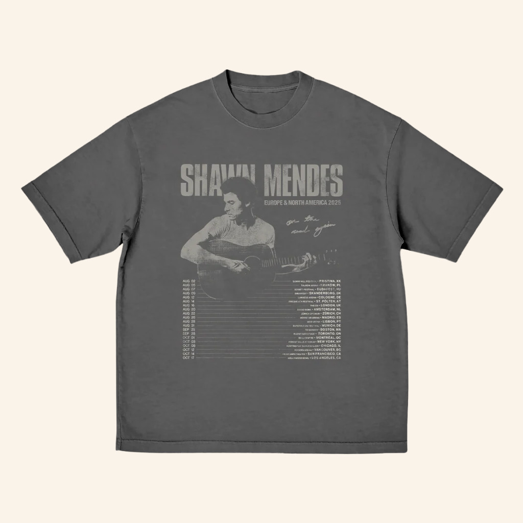 Shawn Mendes Merch Vintage Photo With Dates T-Shirt Gifts For Music Enthusiasts