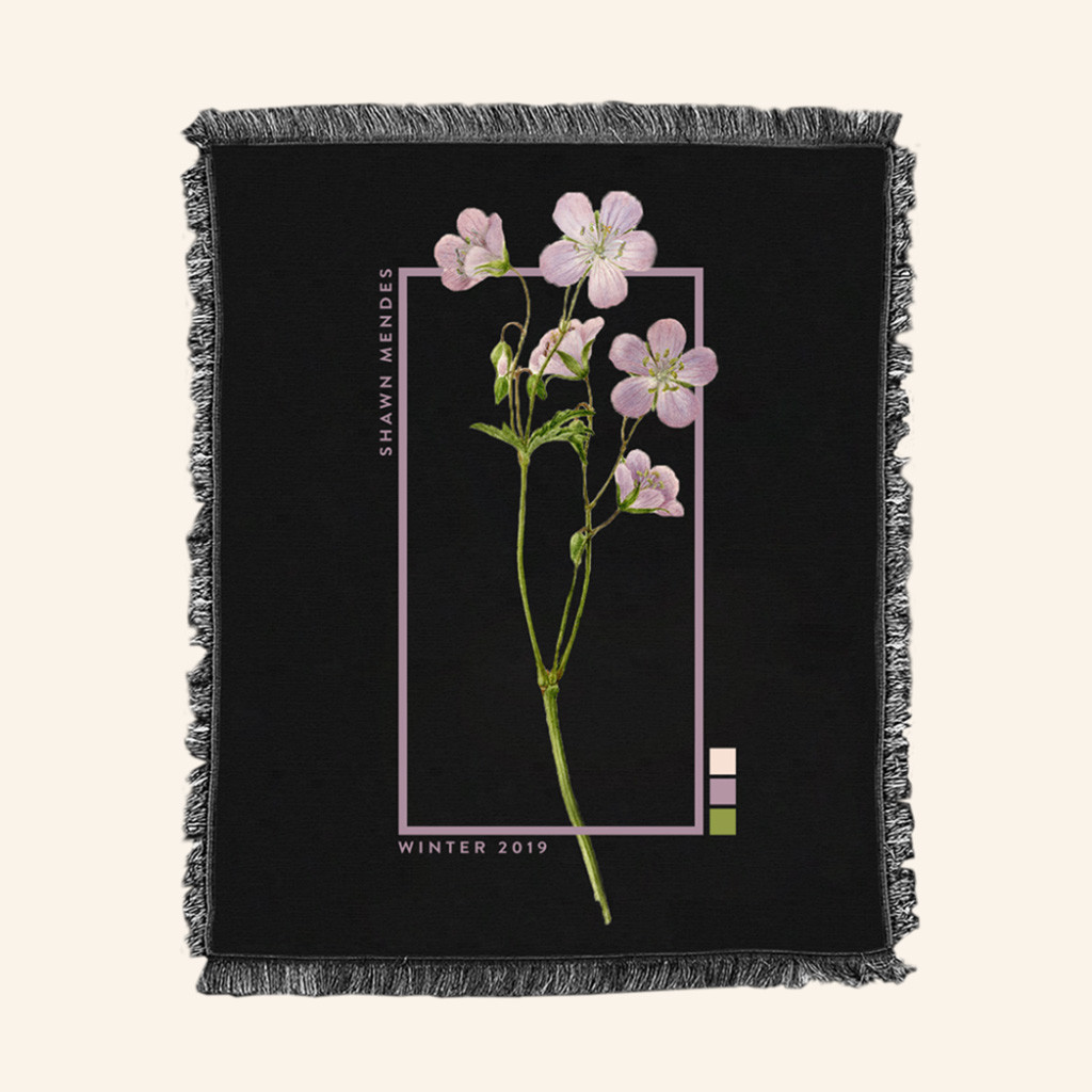 Shawn Mendes Tour Merch Winter Floral Blanket Christmas Gift Ideas For Mom Shawn Mendes Tour Merch Winter Floral Blanket Christmas Gift Ideas For Mom