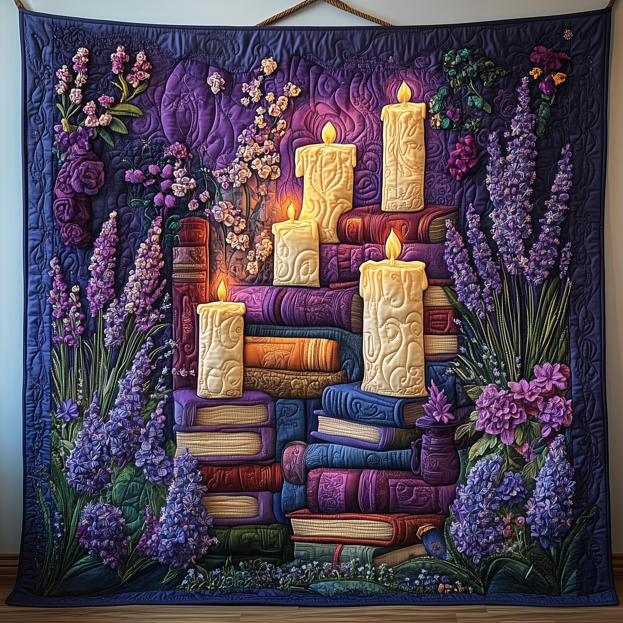 She Blooms in Words Quilted Blanket Merchandise Throw BlanketGifts For People Who Love Books