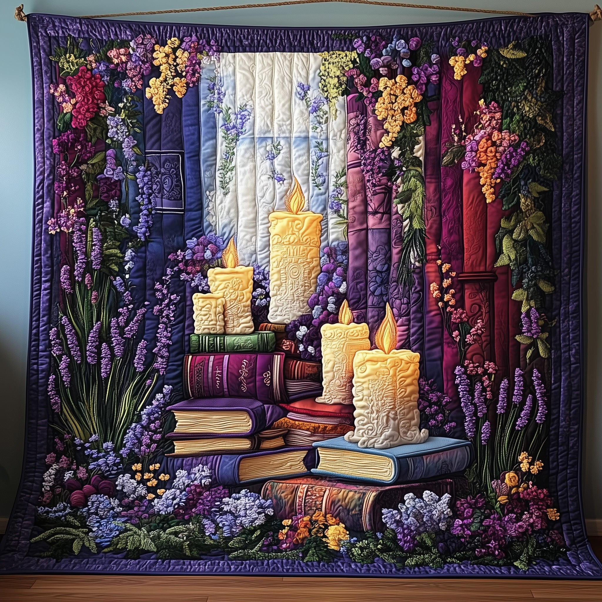 She Blooms in Words Quilted Blanket Merchandise Throw BlanketNovelty Book Themed Gifts