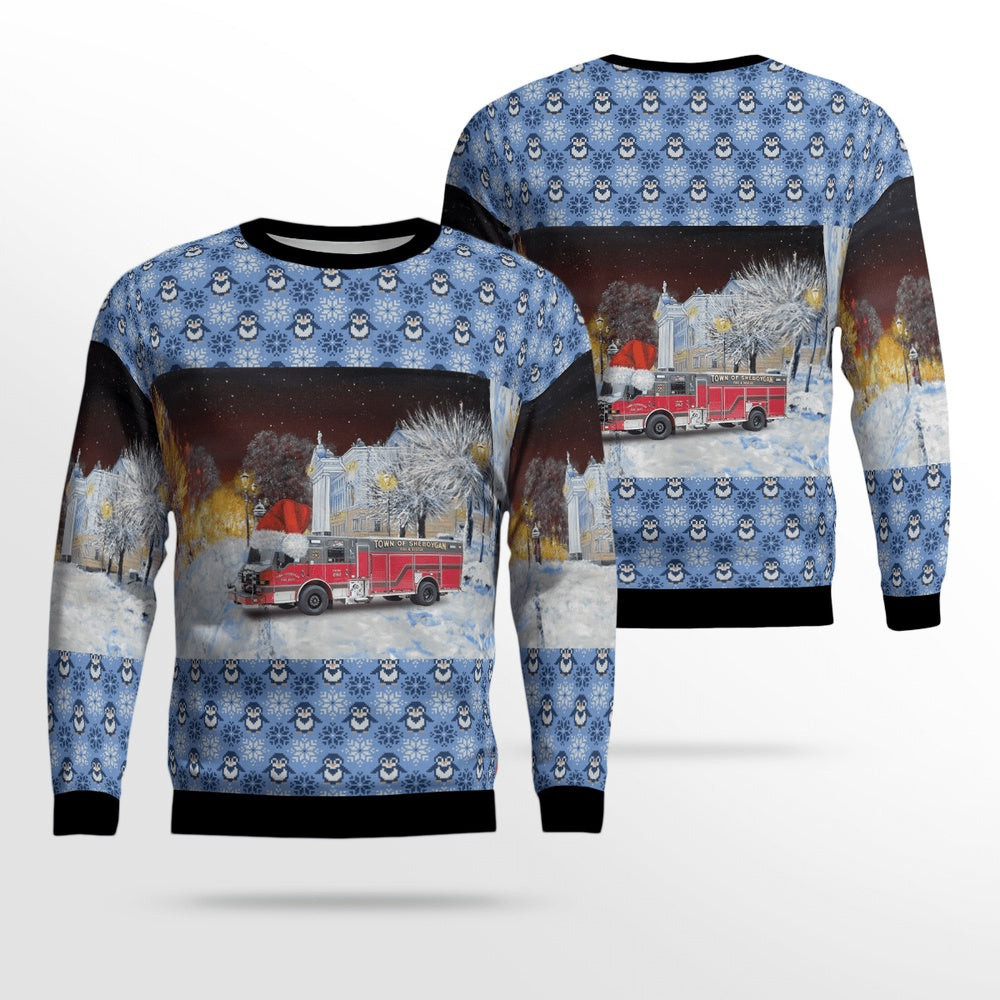 Sheboygan Wisconsin Sheboygan Fire Department Christmas AOP Ugly Sweater Unisex Christmas Gift