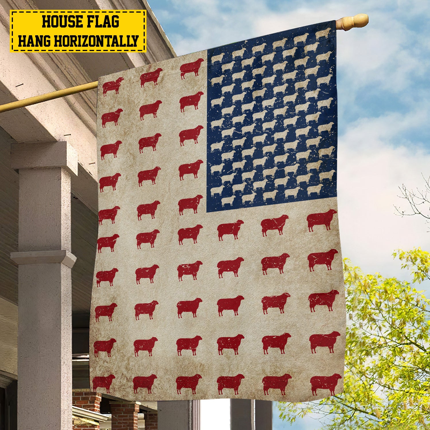 Sheep American Flag Flag Patriotic Sheep Usa Yard Flag Gift For Sheep Lovers Farmers
