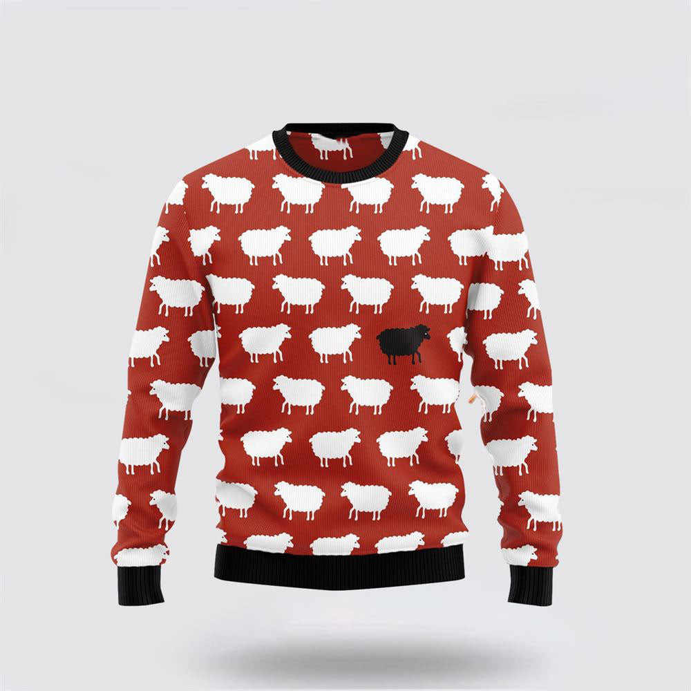 Sheep Black And White Funny Ugly Christmas Sweater Unique Christmas Gifts For Family